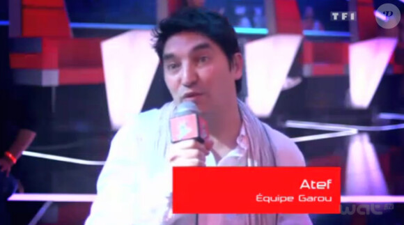 Atef lors des répétitions pour le troisième prime des lives de The Voice, diffusé le samedi 21 avril 2012 sur TF1