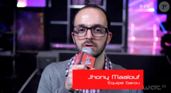 Jhony lors des répétitions pour le troisième prime des lives de The Voice, diffusé le samedi 21 avril 2012 sur TF1