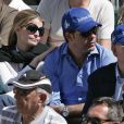 Athina Onassis et son mari Doda (Alvaro de Miranda Neto) lors de la demi-finale Djokovic-Berdych au Rolex Masters 1000 de Monte-Carlo, à Roquebrune-Cap-Martin, le 21 avril 2012.
