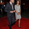 Le prince William et Kate Middleton, duc et duchesse de Cambridge, honoraient à Londres le 25 avril 2012 la première du documentaire African Cats réalisé par Guy Ritchie et narrée par Patrick Stewart au profit du Tusk Trust dont le prince de Galles est le parrain.