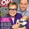 Elton John et David Furnish présentent leur premier enfant Zachary, début 2011 dans le magazine britannique OK!