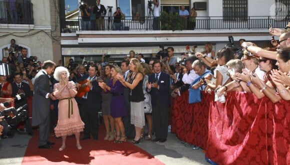 Mariage de Cayetana, 18e duchesse d'Albe, et d'Alfonso Diez au palais Las Duenas à Seville le 5 octobre 2011