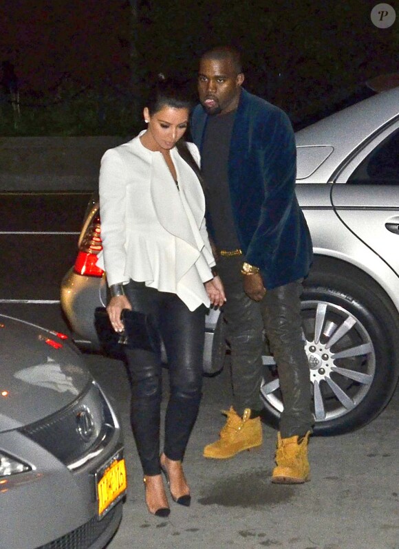 Kanye West et Kim Kardashian en tête à tête à New York, le 27 avril 2012.