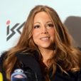 Mariah Carey, en conférence de presse à Ischgl, avant de clôturer la saison de ski avec un concert en plein air. Le 30 avril 2012.