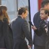 Nicolas Sarkozy et Carla Bruni arrivent au Studio 107 ou se tiendra le débat de l'entre-deux tours, à La Plaine Saint-Denis, le 2 mai 2012.