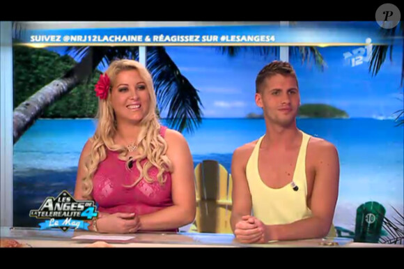 Loana et Benoît sur le plateau des Anges de la télé-réalité 4 - Le Mag le lundi 23 avril 2012 sur NRJ 12