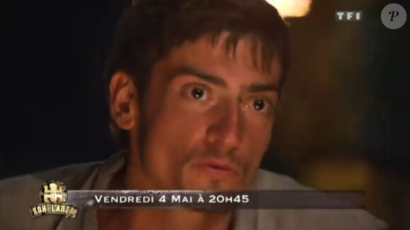 Claude dans la bande-annonce de Koh Lanta : La Revanche des héros, diffusé le vendredi 4 mai 2012 sur TF1