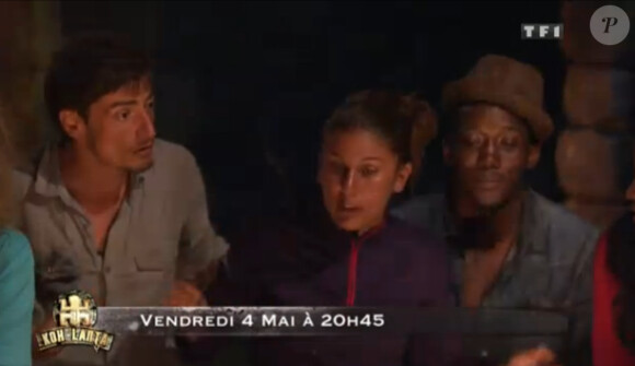 Wafa s'énerve contre Claude dans la bande-annonce de Koh Lanta : La Revanche des héros, diffusé le vendredi 4 mai 2012 sur TF1