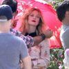 Drew Barrymore enceinte, en plein shooting photo à San Marino, en Californie, le 30 avril 2012