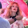 Drew Barrymore, enceinte, en plein shooting photo à San Marino, en Californie, le 30 avril 2012