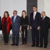 Felipe et Letizia d'Espagne inauguraient le 8 mai 2012 l'Espace Fondation Telefonica, au siège social de la société de télécommunications, à Madrid.