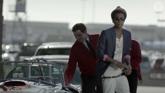Le rappeur Wiz Khalifa dans le clip Payphone de Maroon 5, mai 2012.