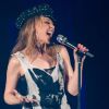 Kylie Minogue en concert à Londres, le 3 avril 2012.
