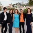 Melvil Poupaud, Nathalie Baye, Suzanne Clément et Monia Chokri ont posé avec le réalisateur Xavier Dolan pour la présentation de  Laurence Anyways  au Festival de Cannes le 19 mai 2012.