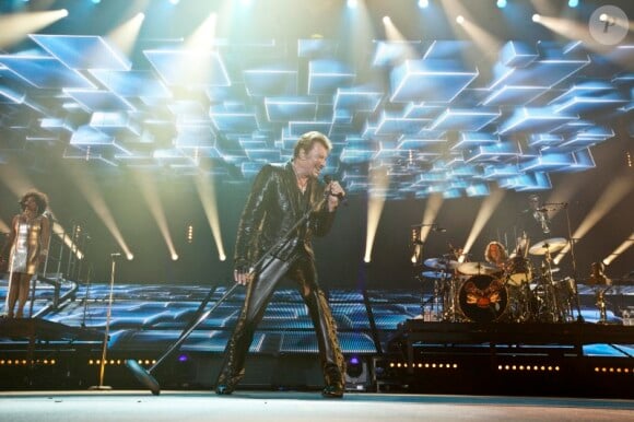 Le Taulier Johnny Hallyday en concert à Montpellier, le 14 mai 2012.