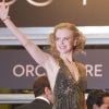 Nicole Kidman lumineuse dans une robe Ralph Lauren lors de la montée des marches d'Hemingway & Gellhorn au Festival de Cannes. Le 25 mai 2012.