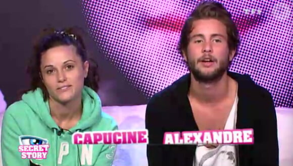 Alexandre et Capucine dans la quotidienne de Secret Story 6 sur TF1 le samedi 26 mai 2012