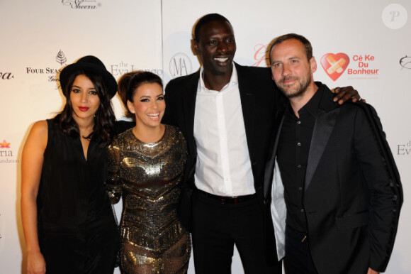 Leïla Bekhti, Eva Longoria, Omar Sy et Fred Testot au Global Gift Gala, à l'hôtel George V à Paris, le 28 mai 2012