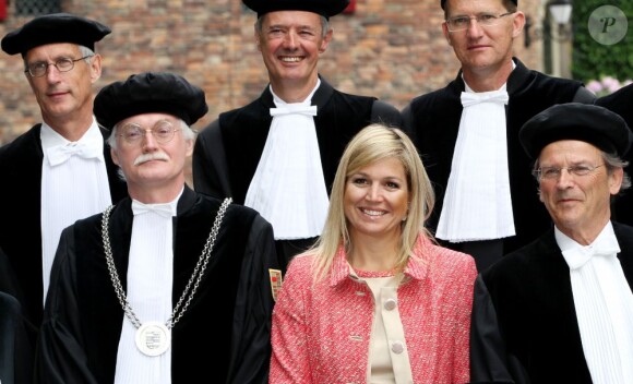 La princesse Maxima des Pays-Bas assistait le 29 mai 2012 à une conférence sur la microfinance, à l'Université de Breukelen.