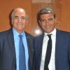 Jean-Pierre Elkabbach et Ramzy Khiroun au tournoi de Roland-Garros, à Paris le 30 mai 2012