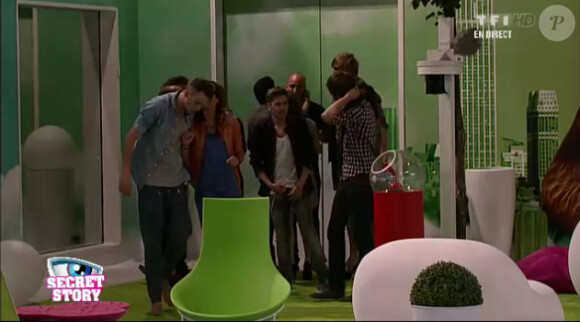 Kévin revient dans la maison dans Secret Story 6, vendredi 1er juin 2012, sur TF1