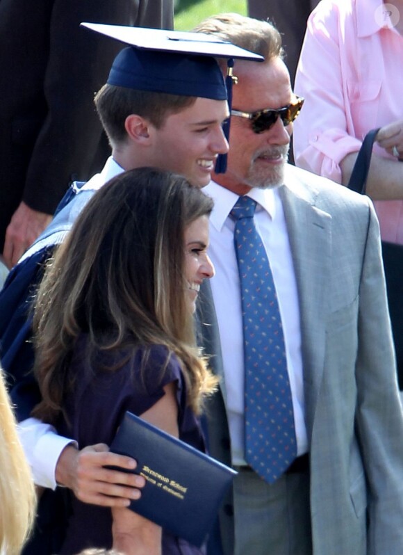 Arnold Schwarzenegger et Maria Shriver réunis pour la remise de diplôme de leur fils Patrick, à Los Angeles, le 1er juin 2012.