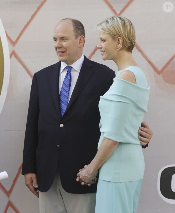 Le prince Albert et la princesse Charlene de Monaco lors des événements du Grand Prix de Monaco fin mai 2012