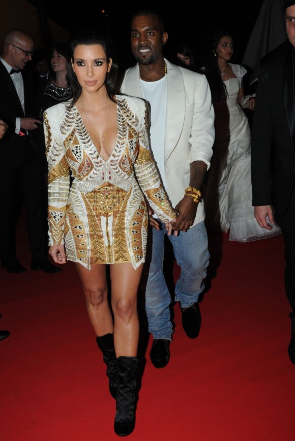 Kim Kardashian et Kanye West à Cannes le 23 mai 2012