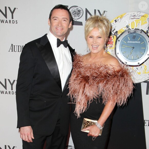 Hugh Jackman et son épouse Deborra-Lee Furness à la 66e cérémonie des Tony Awards, à New York, le 10 juin 2012.