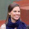 Hilary Swank le 10 juin 2012 à Roland-Garros lors de la finale entre Rafael Nadal et Novak Djokovic
