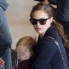 Natalie Portman et Benjamin Millepied sont à Paris, avec leur fils Aleph. Juin 2012