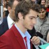 Andrew Garfield lors de l'avant-première de The Amazing Spider-Man à Paris, le 20 juin 2012.