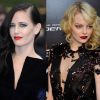 Eva Green à Londres en mai 2012 / Emma Stone à Paris en juin 2012.