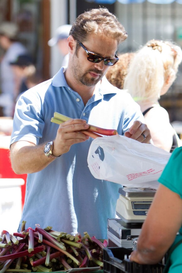 Jason Priestley en plein shopping au Farmers Market de Los Angeles, le 24 juin 2012.