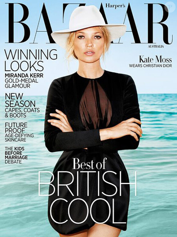 Kate Moss en couverture de Harper's Bazaar Australie pour le mois d'août 2012