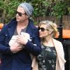 Chris Hemsworth et sa femme Elsa Pataky avec leur fille India à Londres le 16 mai 2012