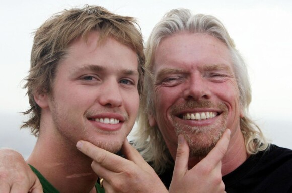 Richard Branson et son fils Sam à Sydney, le 25 février 2009.