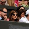 Mirka, épouse de Roger Federer, assiste à la victoire de son mari en quart de finale de Wimbledon, le 4 juillet 2012.
