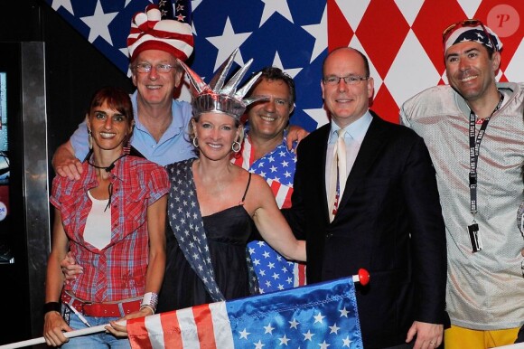 Le prince Albert II de Monaco a fêté la Fête de l'indépendance américaine le 4 juillet 2012 au Stars'n'bars, le seul restaurant américain de la principauté !