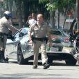 Le chanteur canadien Justin Bieber, arrêté par la police suite à un excès de vitesse, le vendredi 6 juillet 2012 à Los Angeles.