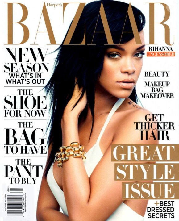 Rihanna pour l'édition américaine du magazine Harper's Bazaar, août 2012.