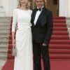 Le designer Otto Kern et sa femme Naomi Valeska étaient invités au dîner en l'honneur de la visite du prince Albert et de la princesse Charlene de Monaco, le 9 juillet 2012 à Berlin.