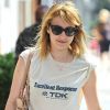Emma Roberts dans les rues de New York le 10 juillet 2012 ne quitte plus ses bottes Chloé qu'elle met avec toutes ses tenues, même en été !
