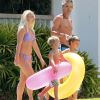 Britney Spears, ses enfants Sean Preston et Jayden James, et le fiancé de la chanteuse, Jason Trawick, se rendent à la plage, à Hawaï, le jeudi 5 juillet 2012.