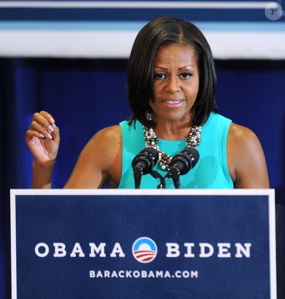 Michelle Obama durant un meeting à Dale City (État de Virginie). Le 7 juin 2012.