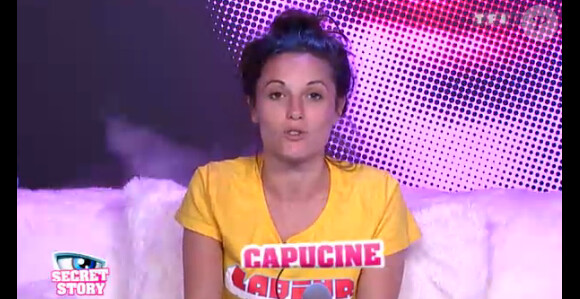 Capucine dans la quotidienne de Secret Story 6 sur TF1 le mercredi 18 juillet 2012