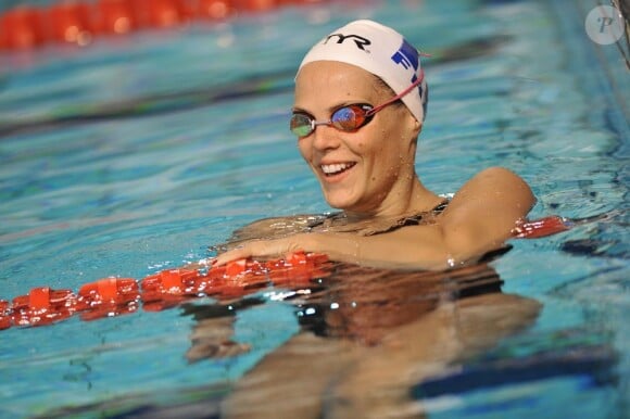 Laure Manaudou lors du rassemblement de la sélection olympique de natation à Dunkerque le 18 juillet 2012