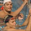 Laure et Florent Manaudou lors du rassemblement de la sélection olympique de natation à Dunkerque le 18 juillet 2012