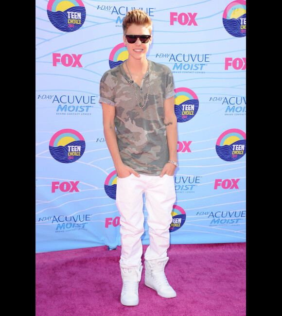 Justin Bieber à la cérémonie des Teen Choice Awards 2012, à Los Angeles, le dimanche 22 juillet 2012.
