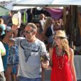 Christian Audigier et sa belle Nathalie Sorensen lors de leur escapade entre l'île de Formentera et Ibiza entre le 18 et le 22 juillet 2012